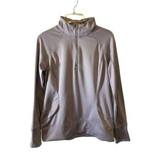 Apana Workout Jacket Quarter Zip Stylish Back Pleats Lavender Women's Sz Medium